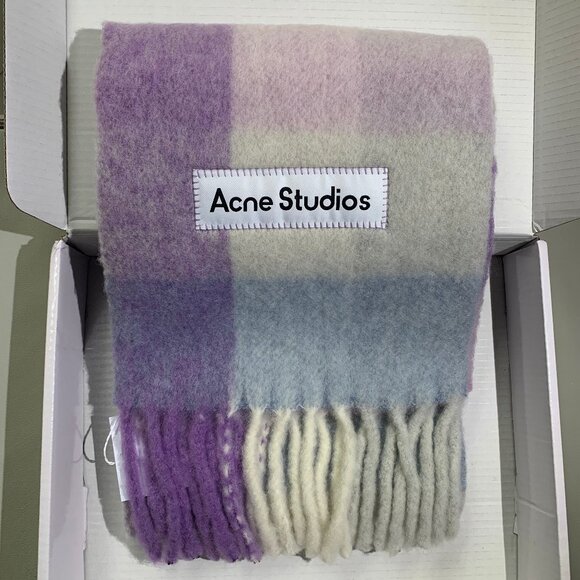 Acne Studios Check Alpaca Wool Scarf - Picture 1 of 6